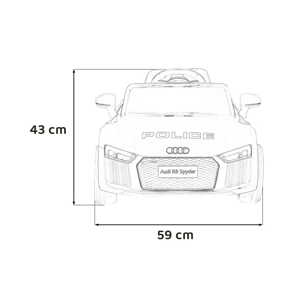 Otroški električni Audi R8 Police