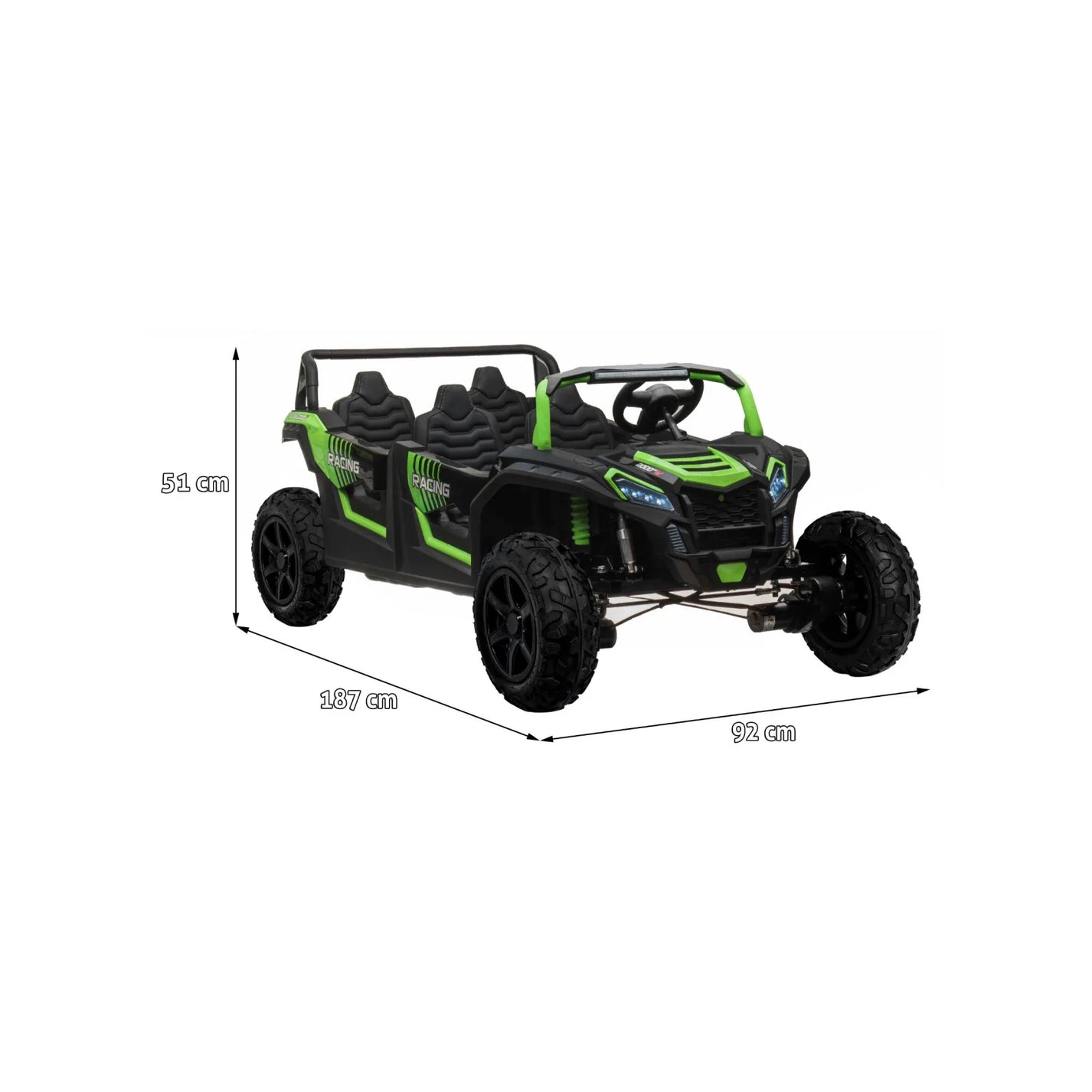 Štirisedežni otroški buggy na akumulator UTV2000 Li-ion – Zelena