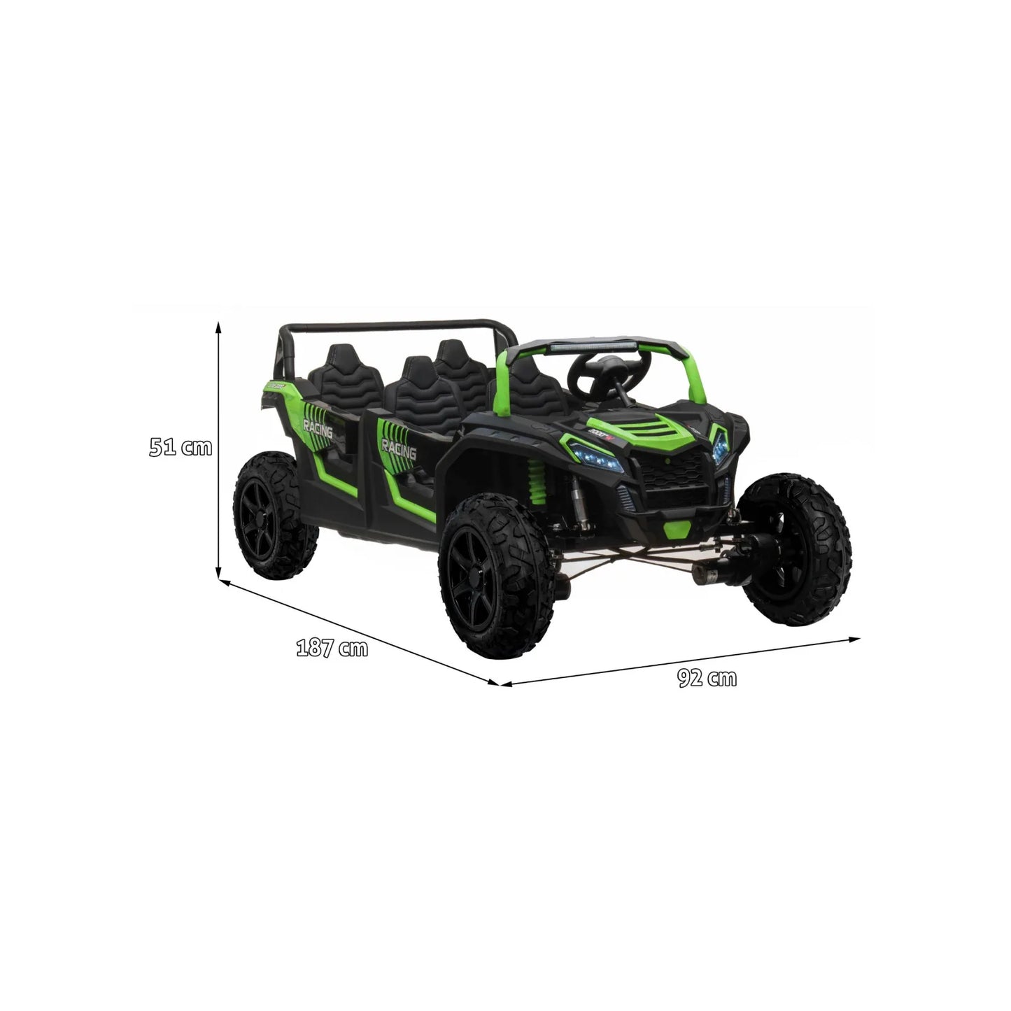 Štirisedežni otroški buggy na akumulator UTV2000 Li-ion – Zelena