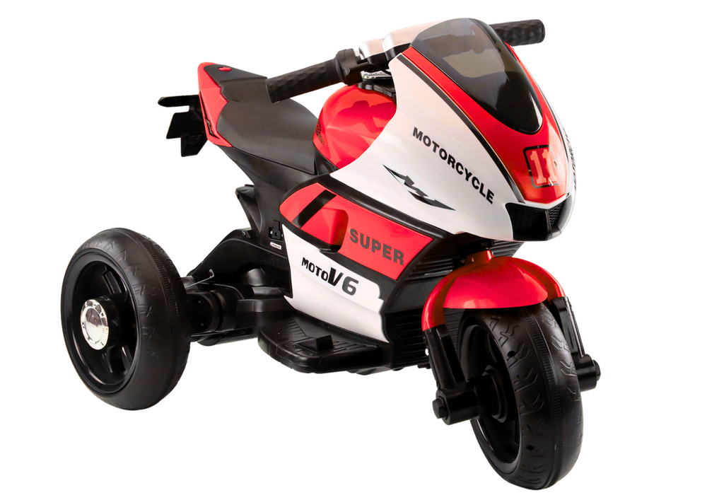 Otroški motor na akumulator HT-5188 z LED lučmi – rdeča