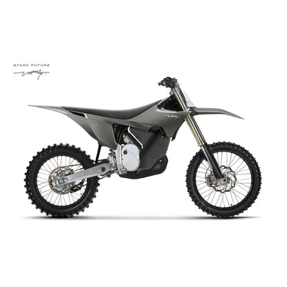 Electric Motocross Motorcycle Stark Varg in an elegant grey finish, showcasing its modern features.
