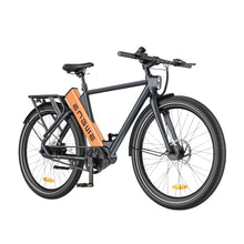 The product is an Electric Bike, Engwe model P275 Pro. The image shows a modern electric bike with a black frame and a distinctive orange battery mounted on the frame. The bike features wide tires, disc brakes, and comfortably designed handlebars, indicating its suitability for both urban environments and longer rides.