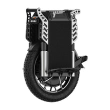 The product in the image is an electric unicycle, model KingSong F22 Pro. The image shows the front part of the unicycle, which includes a wide tire and robust construction. Protective elements and foot platforms are also visible, indicating stability and comfort during the ride.