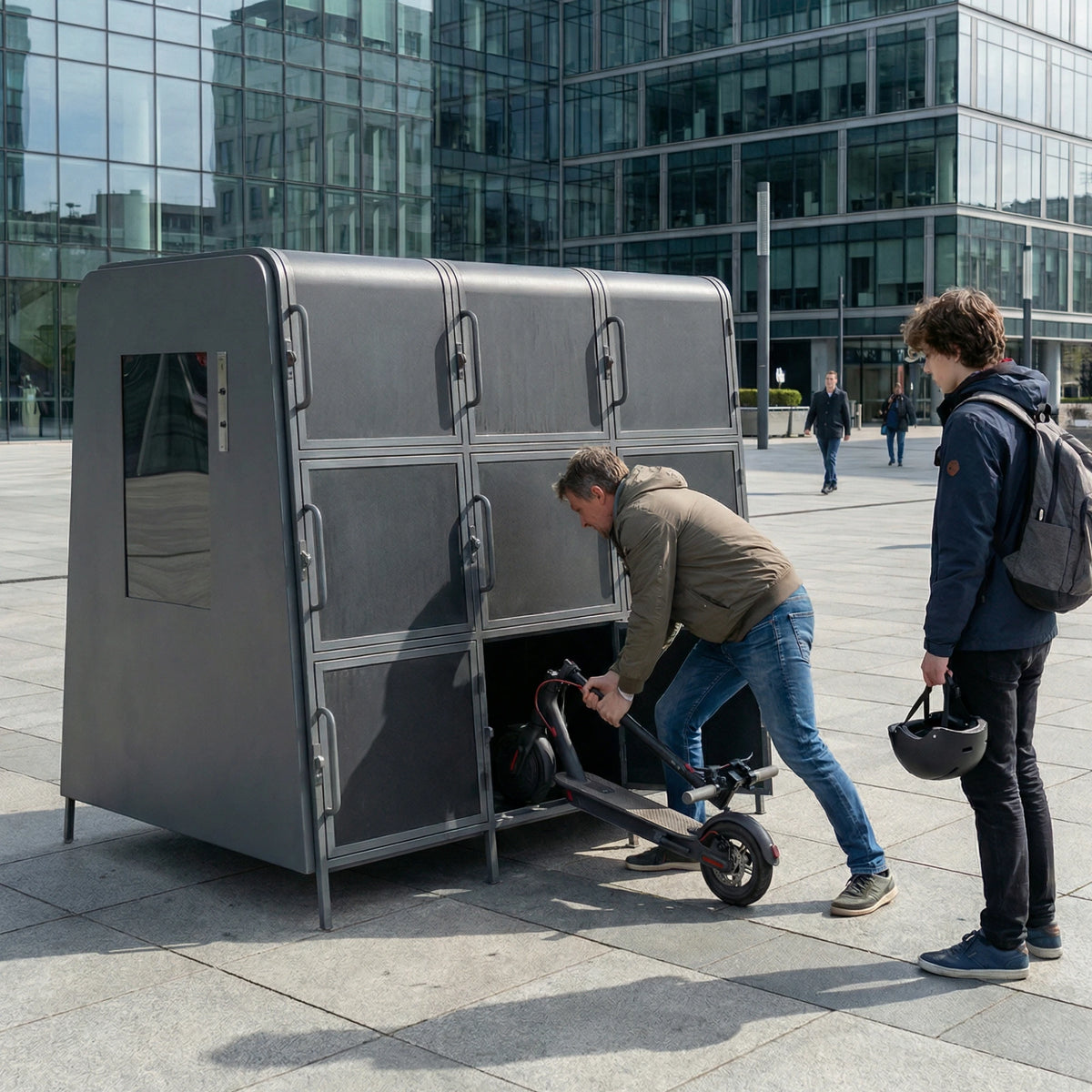 Kaluu SCOOTER BOX - Smart charging station and locker for up to 9 e-scooters