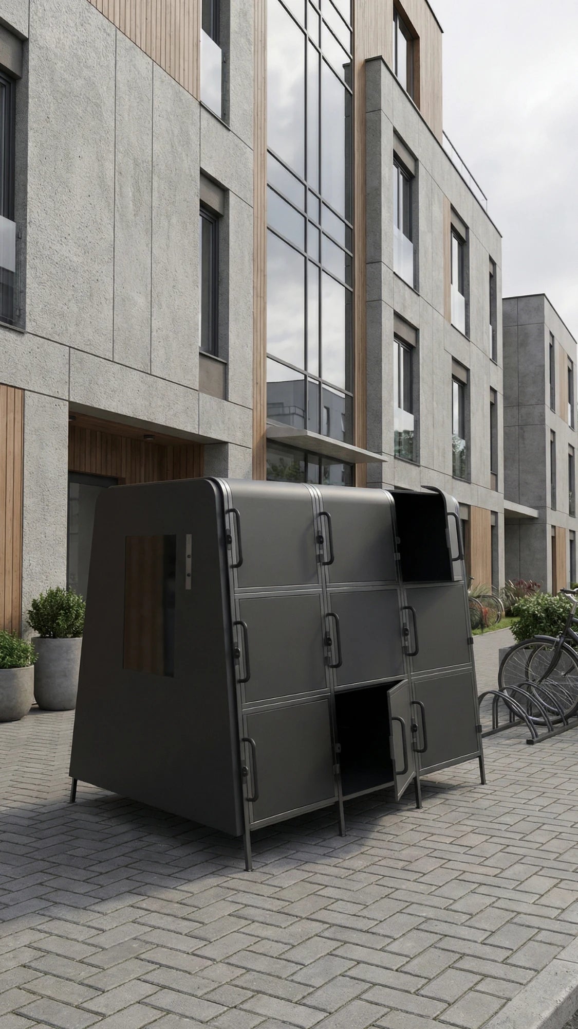 Kaluu SCOOTER BOX - Smart charging station and locker for up to 9 e-scooters