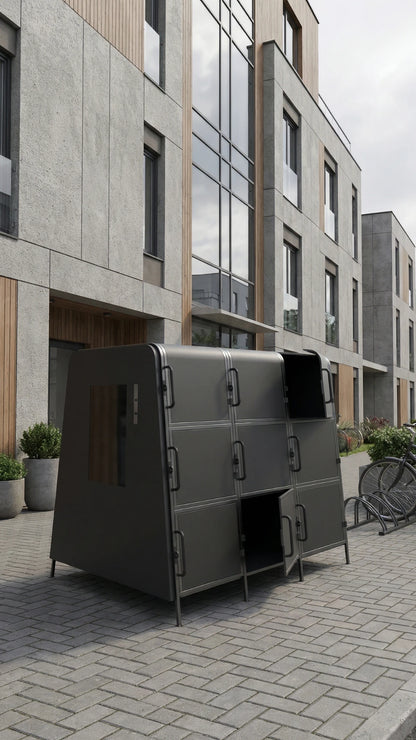 Kaluu SCOOTER BOX - Smart charging station and locker for up to 9 e-scooters