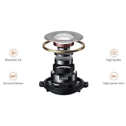 The product is an Electric unicycle, KingSong brand, 16S model. The image shows the internal part of the speaker, which includes various components such as the diaphragm, housing, and elements for 360° surround stereo sound. The labels next to the image highlight Bluetooth 4.0 connectivity, high sound quality, and 5W power.