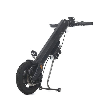 The product pictured is the Electric Scooter Mijo, model MT01. The image shows the scooter in an upright position, with the front wheel, brakes, and lights visible. It features a compact and minimalist design, making it easy to store and transport.