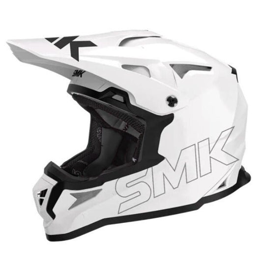 SMK Allterra Solid GL120 motokros/enduro čelada – sijajno bela