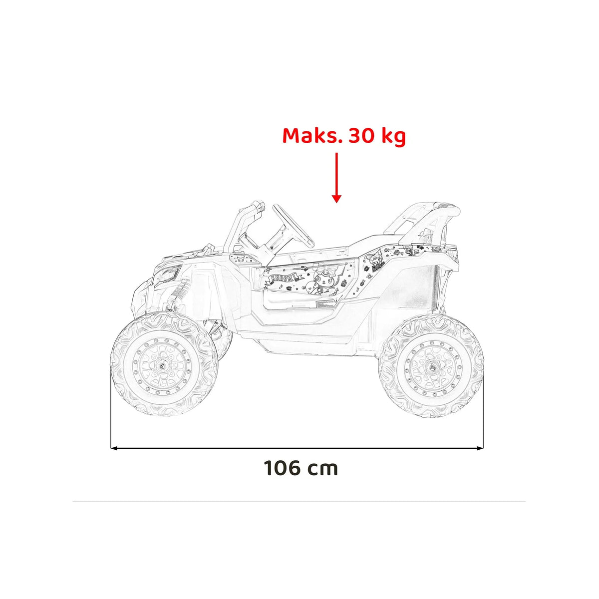 Otroški električni buggy ATV Defend 4x4 Kuromi