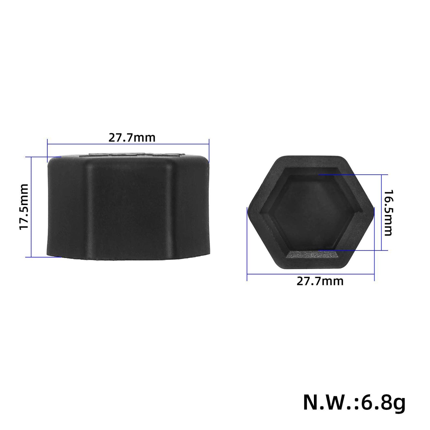 Črn plastični pokrovček matice gredi nihajne roke za Kukirin