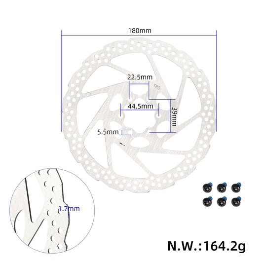 Zavorni disk 180mm s 6 luknjami za električni skiro ali kolo