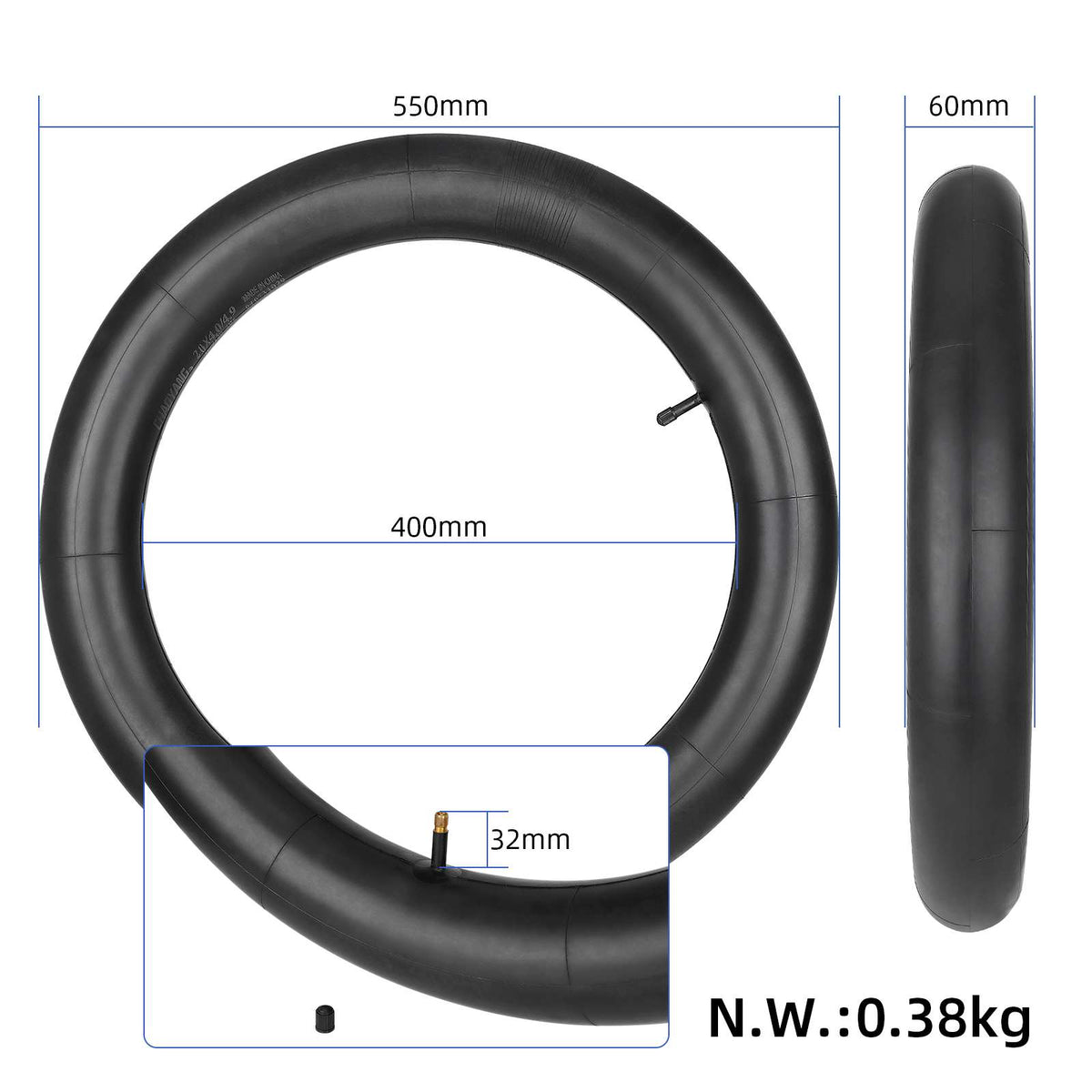 Chaoyang 20x4.0/4.9 inner tube for electric bike Engwe L20 2.0