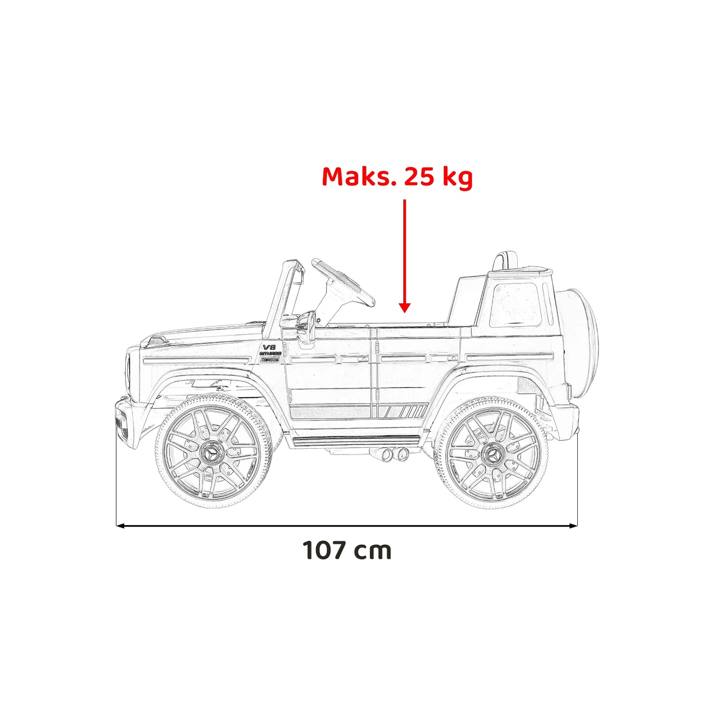 Otroški električni avto Mercedes G63 – Rdeča