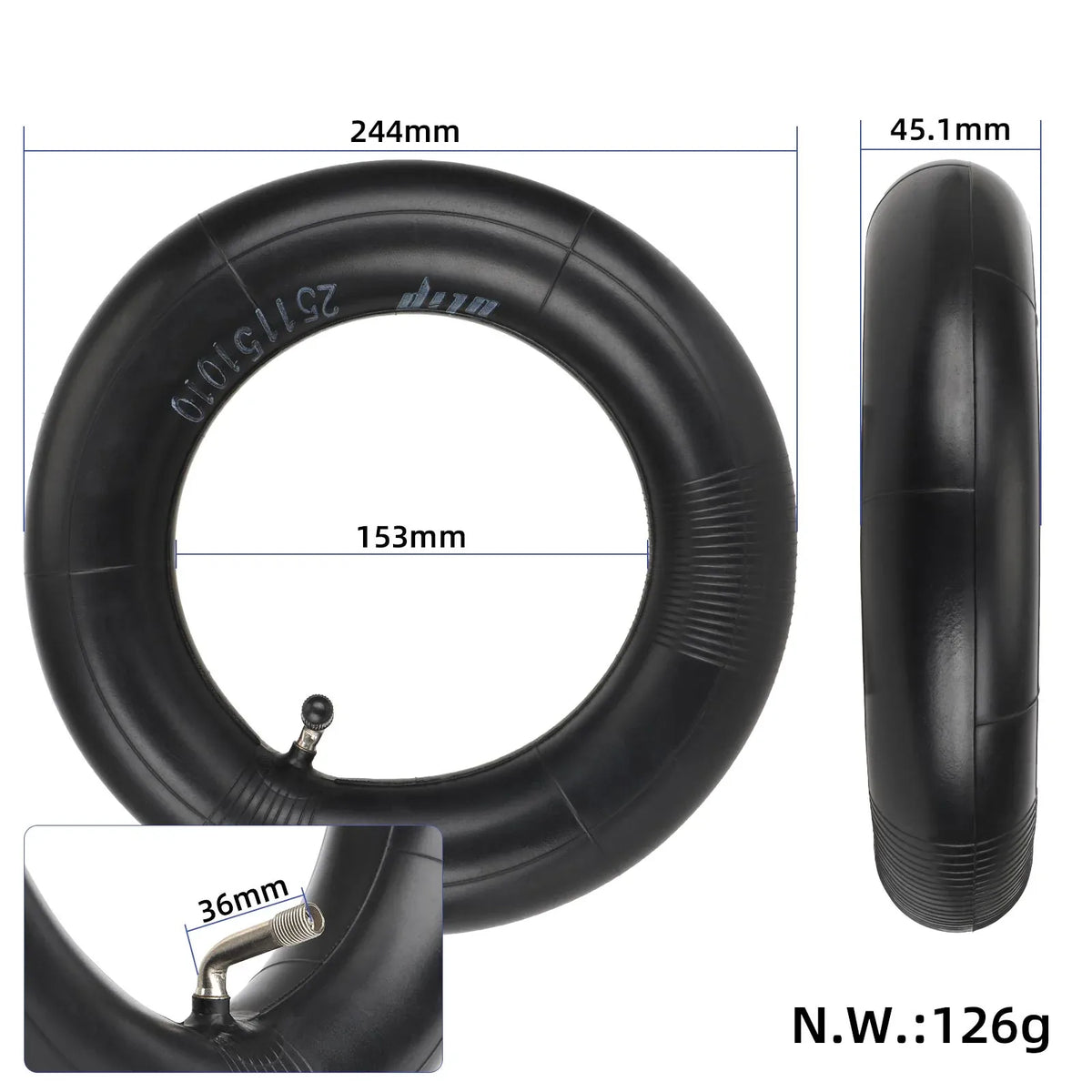 Ojačana zračnica ULIP 10×2.75-6.5 z 90° ventilom – 2/6