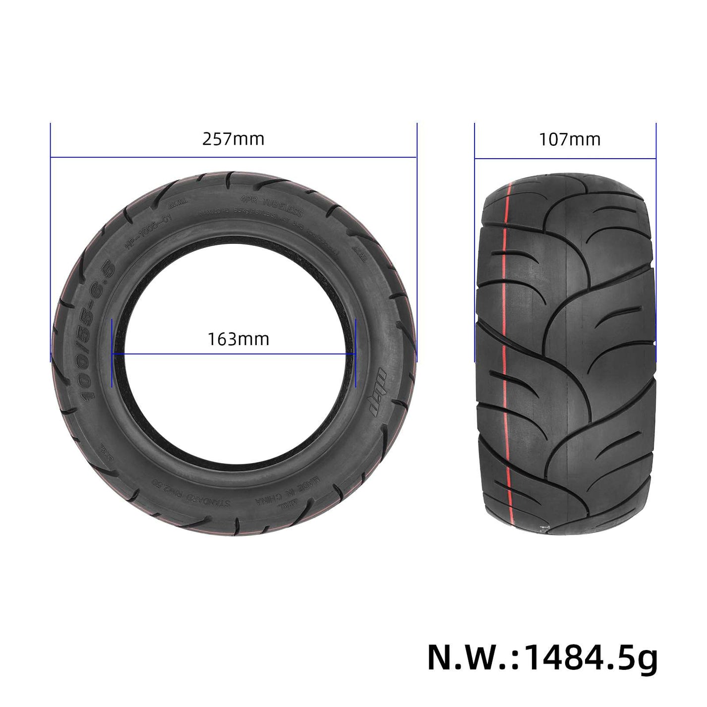 Samozacelitvena tubeless pnevmatika ULIP 100/55-6.5 za Hiley Tiger KING RS