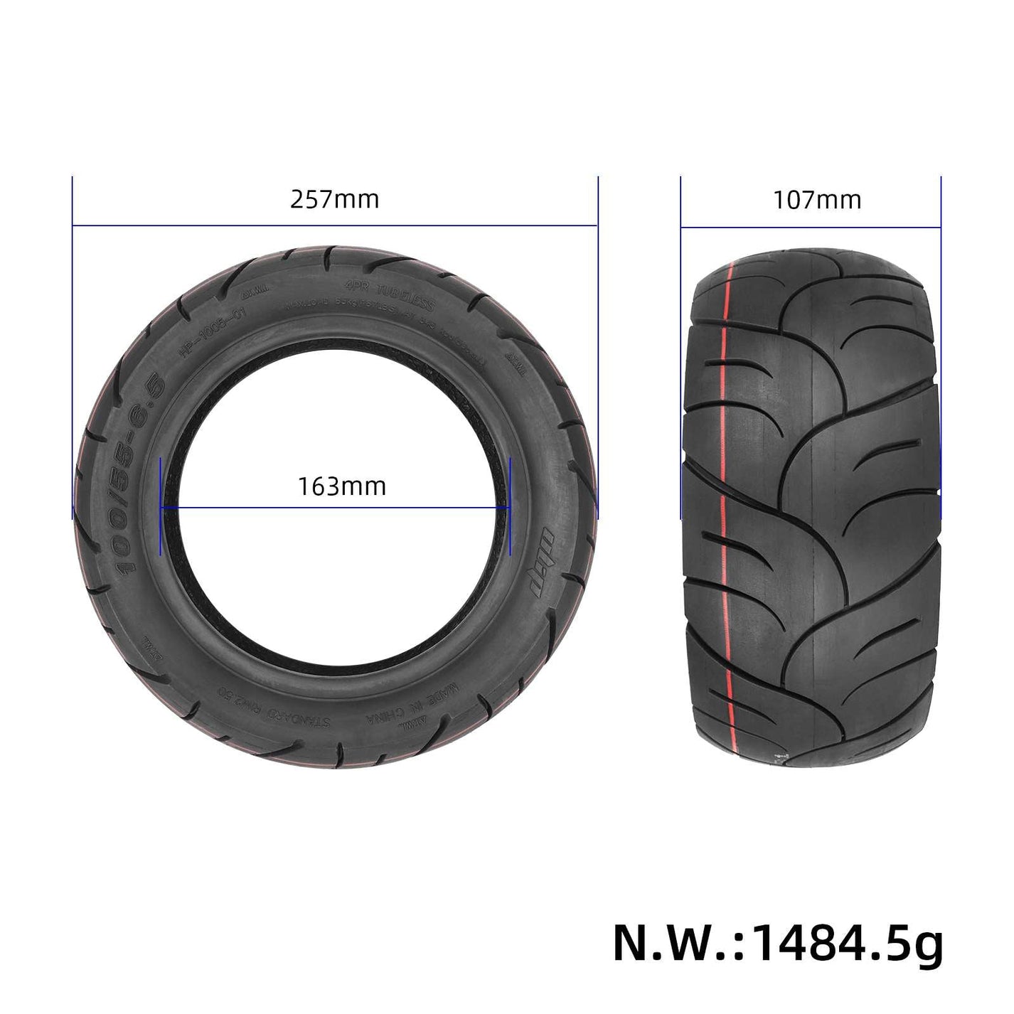 Samozacelitvena tubeless pnevmatika 100/55-6.5 (11") za Teverun Fighter 11+