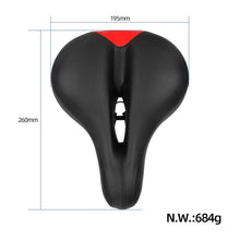 Tlorisni pogled na kolesarski sedež z označenimi dimenzijami 260 mm krat 195 mm in težo 684 g