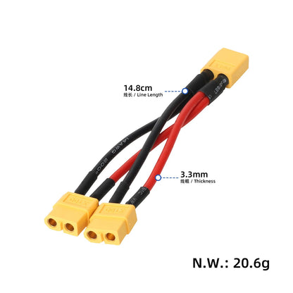 ULP8111.1 – Razdelilni kabel XT60 moški na 2 ženska, 14 AWG – pogled 2