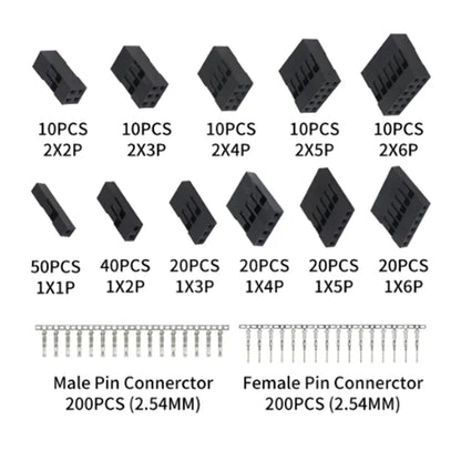 Komplet konektorjev Dupont 2,54 mm – 620 kosov — 2