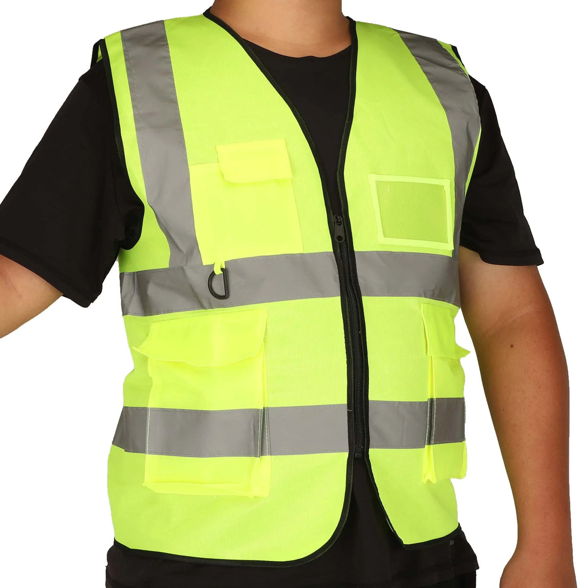 ULP8337.1 – Fluorescentno zelen odsevni telovnik z žepi – pogled 6