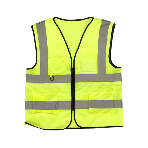 ULP8337.1 – Fluorescentno zelen odsevni telovnik z žepi – pogled 1