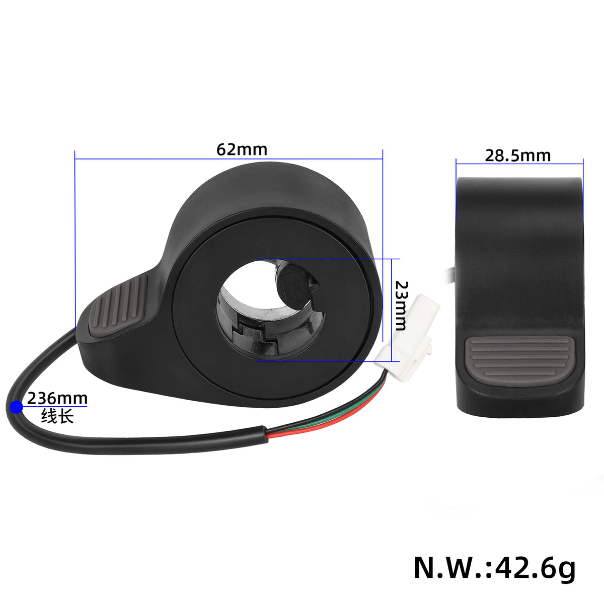 ULPHP25060623-1 – Palčna ročica za plin za Xiaomi Elite – črno-siva – pogled 2